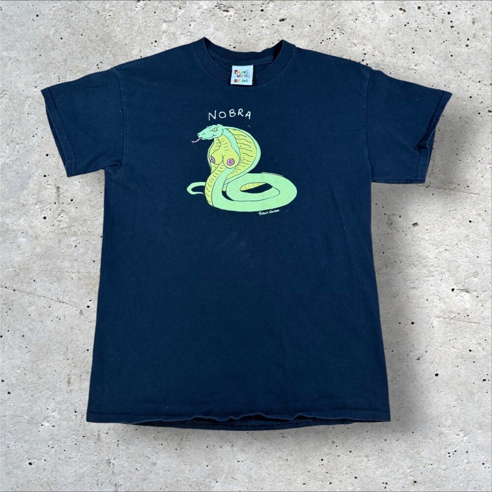 Porous Walker Nobra Cobra Snake Graphic Tee Shirt Black Mens Size Medium M
